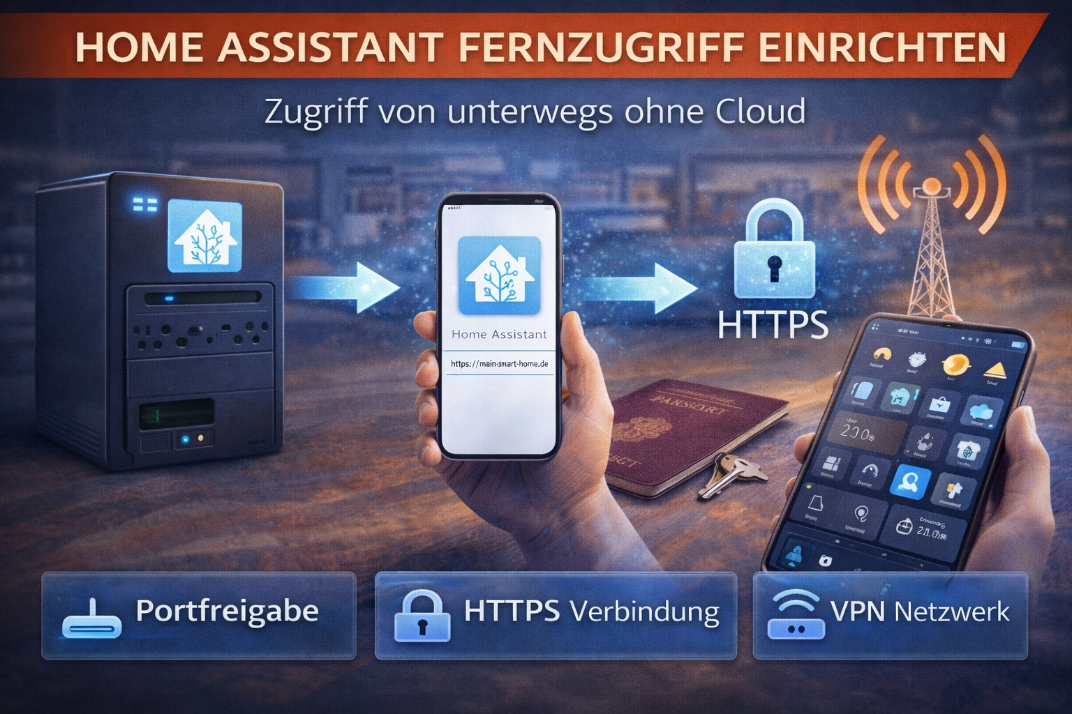 Home Assistant Fernzugriff einrichten – Zugriff von unterwegs ohne Cloud