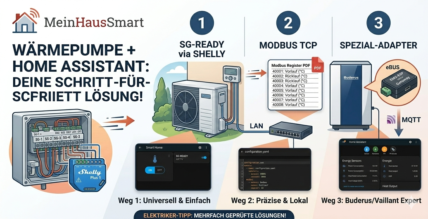 Jede Wärmepumpe in Home Assistant einbinden: Die ultimative 3-Wege-Anleitung (2026)