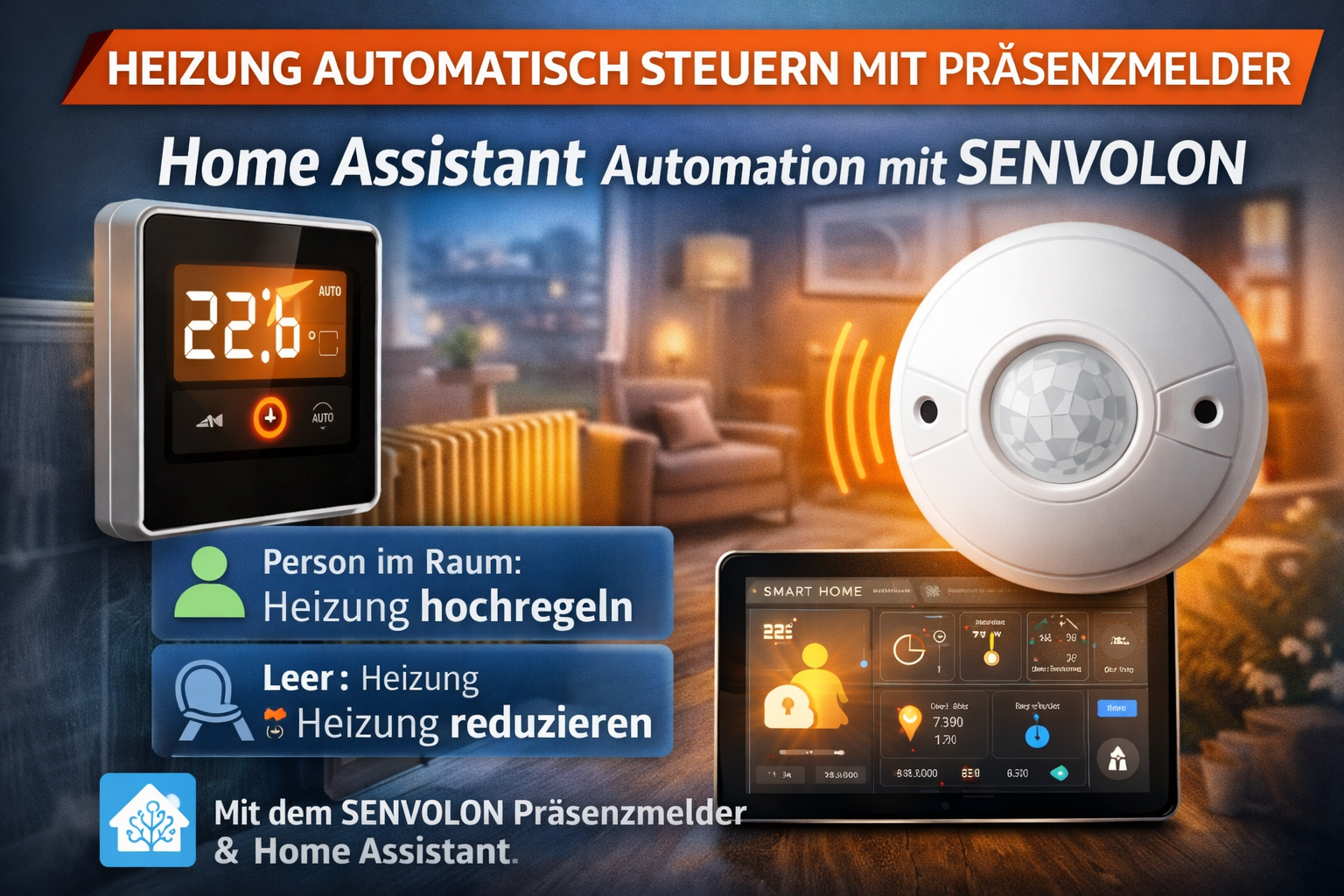 Heizung automatisch steuern mit Präsenzmelder – Das komplette Smart-Home Tutorial