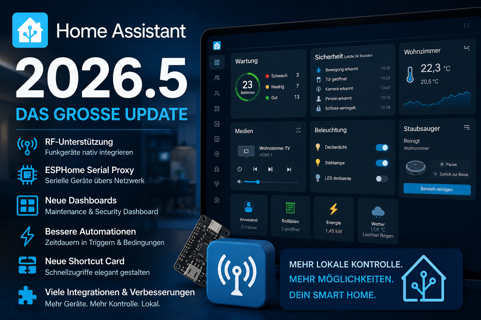 Home Assistant 2026.5: Das steckt im neuesten Update – RF, neue Dashboards, bessere Automationen und wichtige Änderungen
